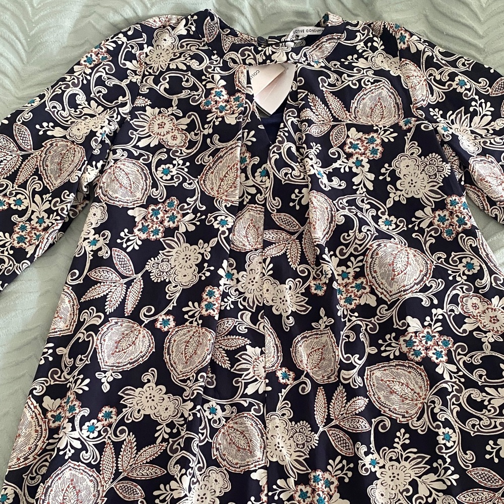 Floral Paisley Long Sleeve Dress